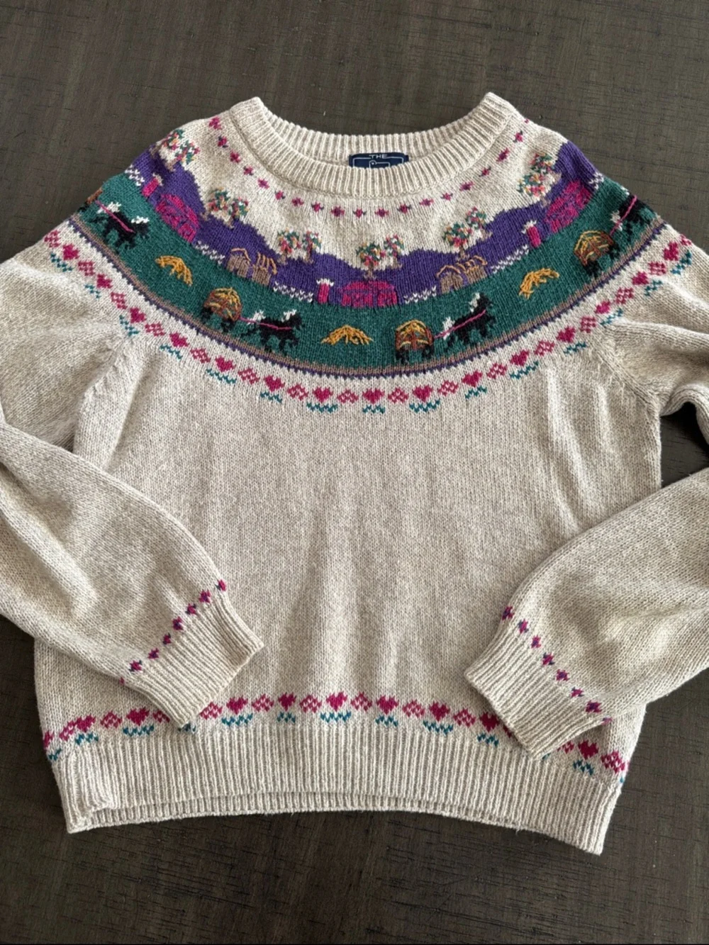 Vintage WOOLRICH Farm Scene Sweater - Picture 1 of 10